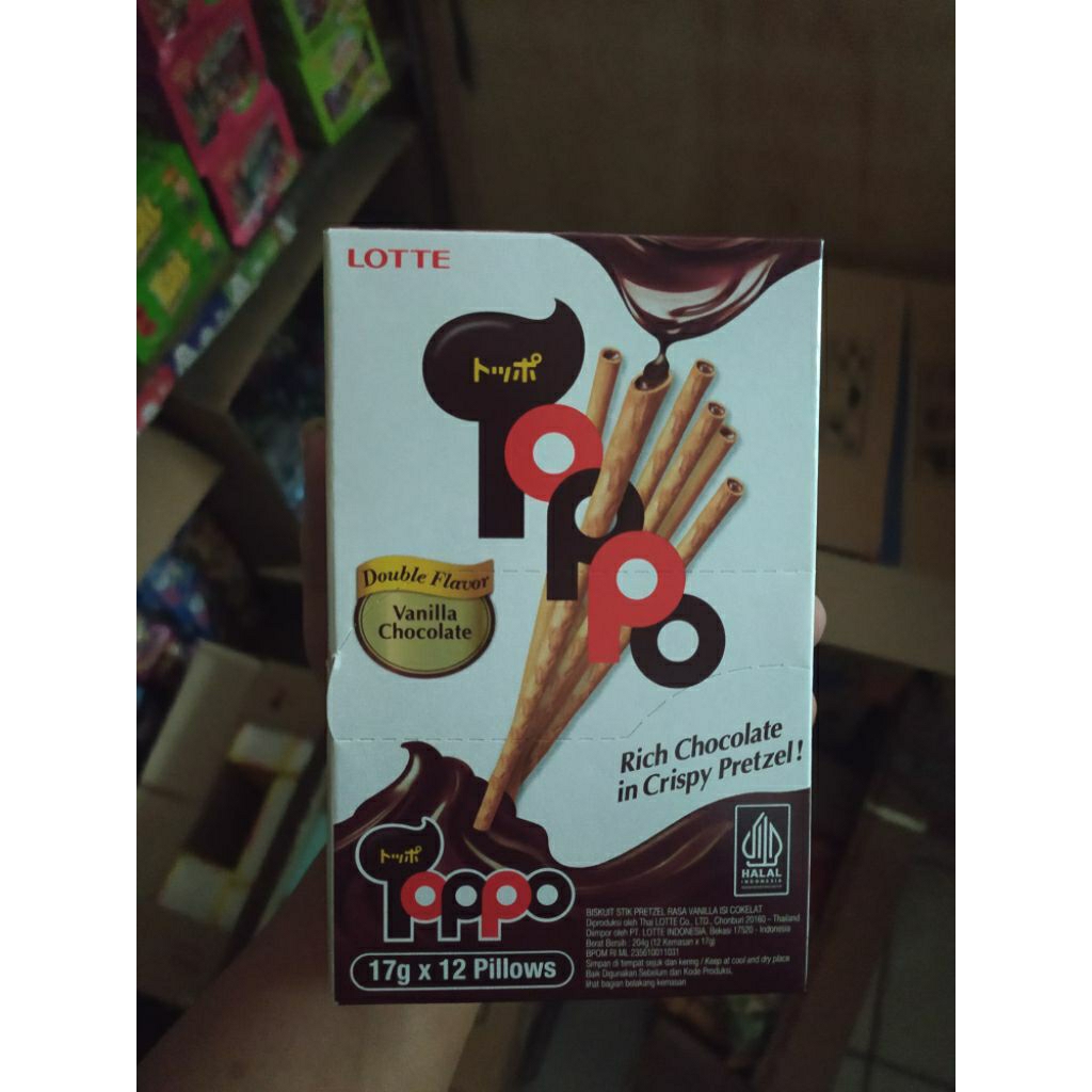 

Lotte Toppo 17gr x 12pcs cokelat vanila /cemilan