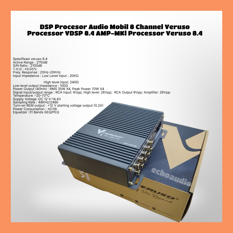 DSP Procesor Audio Mobil 8 Channel Veruso Processor VDSP 8.4 AMP-MKl Processor Veruso 8.4