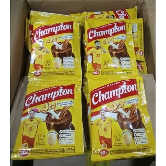 

Susu Champion 1 renceng isi 5 sachet