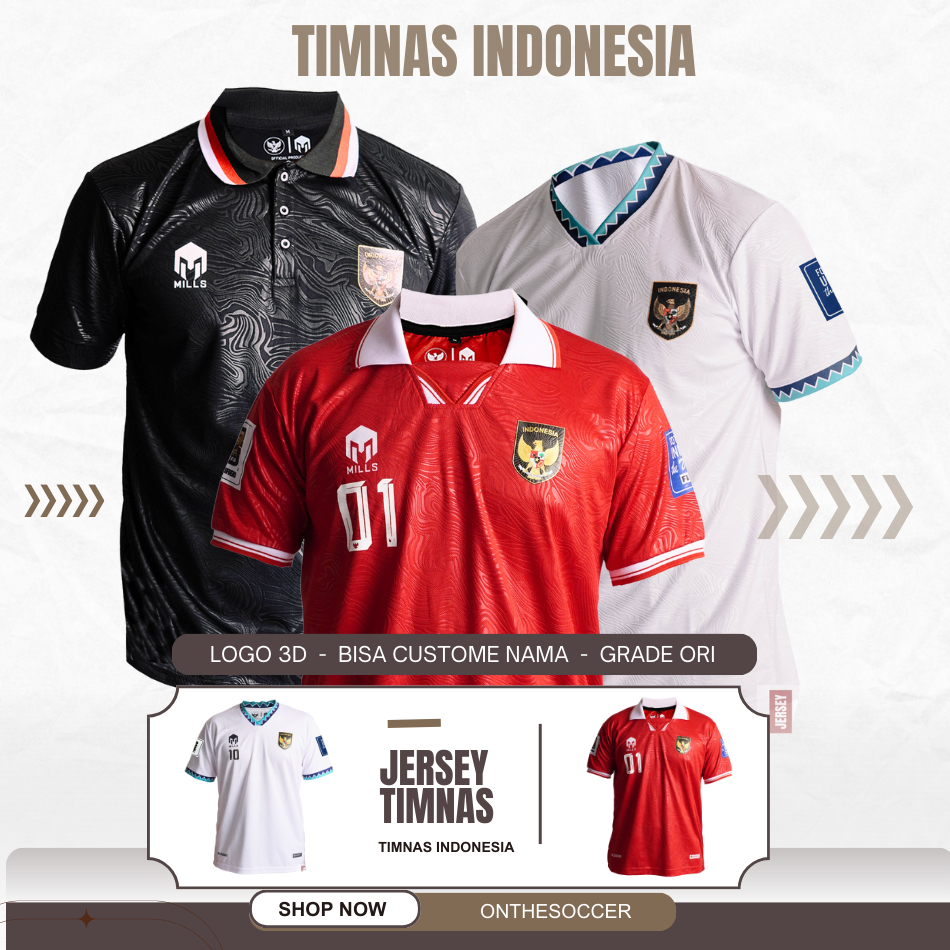 Jersey Timnas indonesia Mills Dewasa Baju bola football