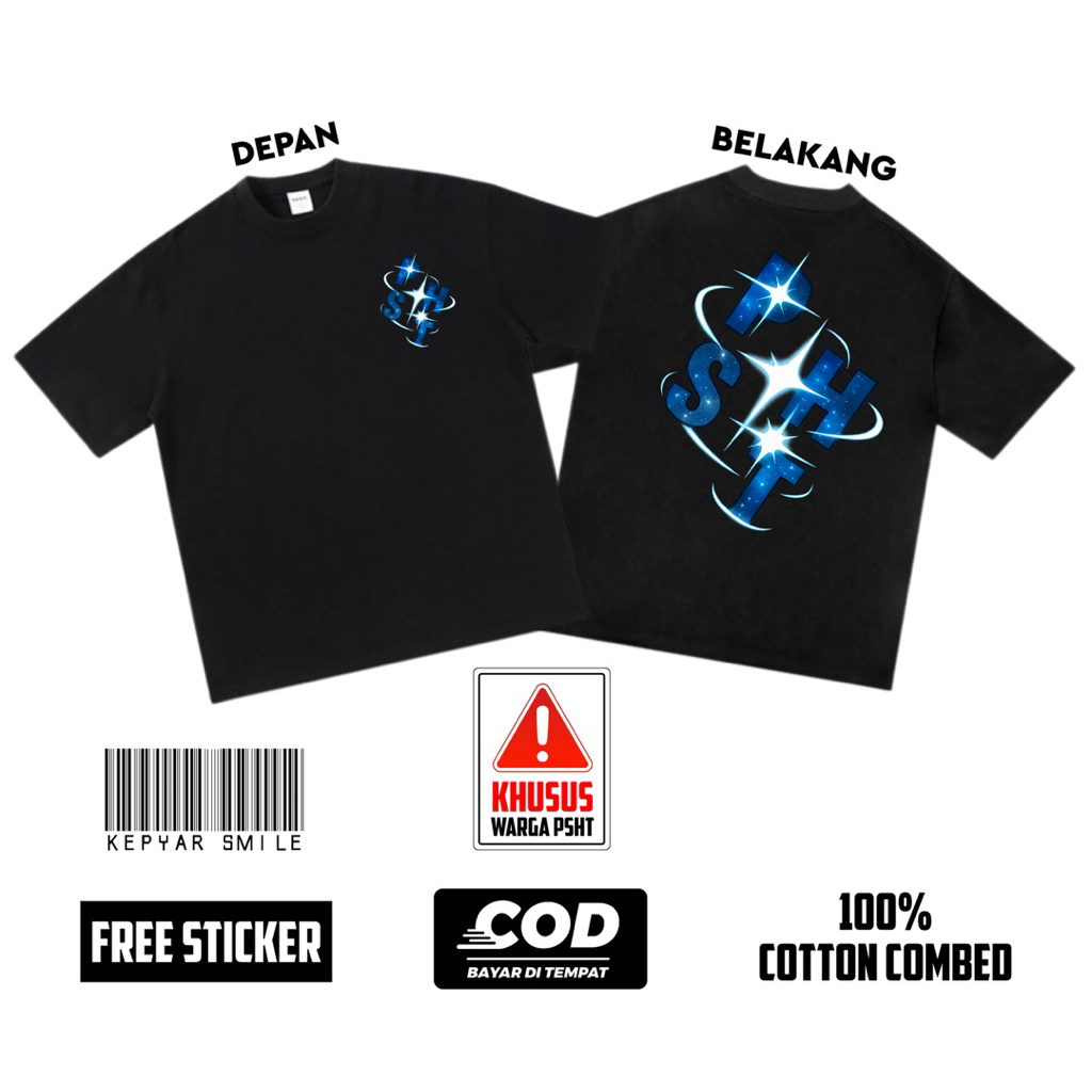 Tshirt Kaos PSHT Distro (sablon warna biru) Free Stiker