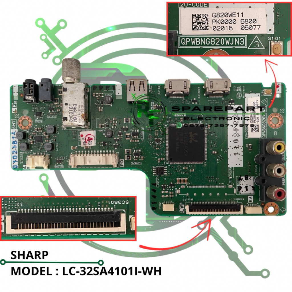 MB TV LED SHARP LC-32SA4101I mainboard tv led sharp lc 32sa4101 i