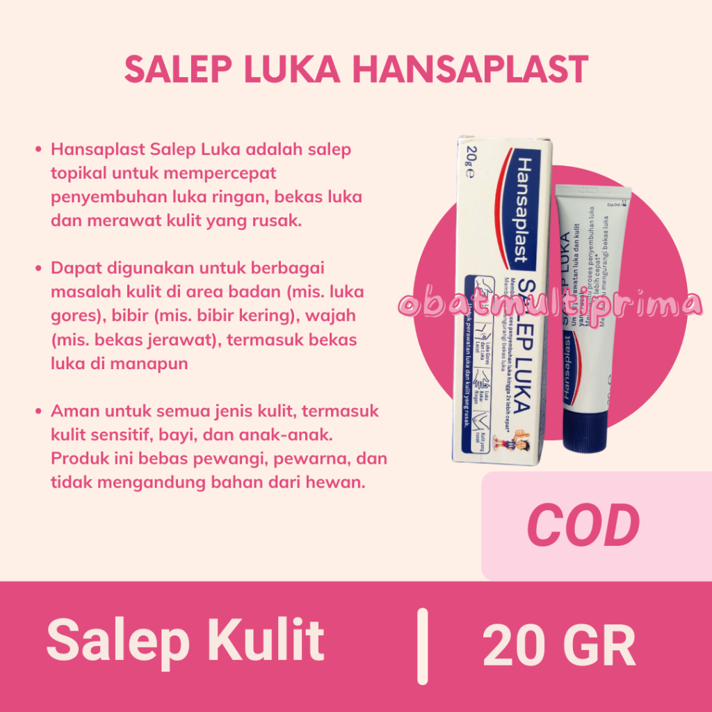 SALEP HANSAPLAST P3K - Salep Pembersih Luka & Bekas Luka Jerawat Gores Wajah Badan Bibir Kering