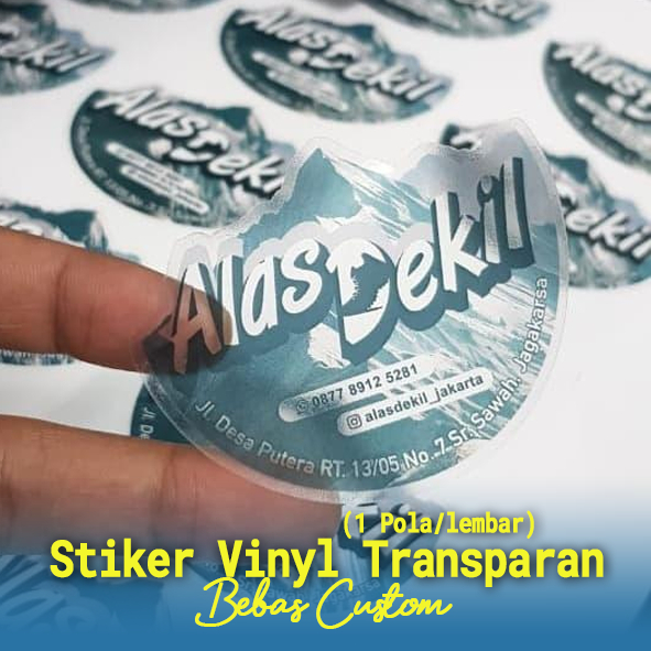 

Stiker Vinyl Transparent, Stiker Vinyl Transparent + Cutting, Stiker Produk Label Kemasan Makanan (+Desain), Stiker Laser A3+