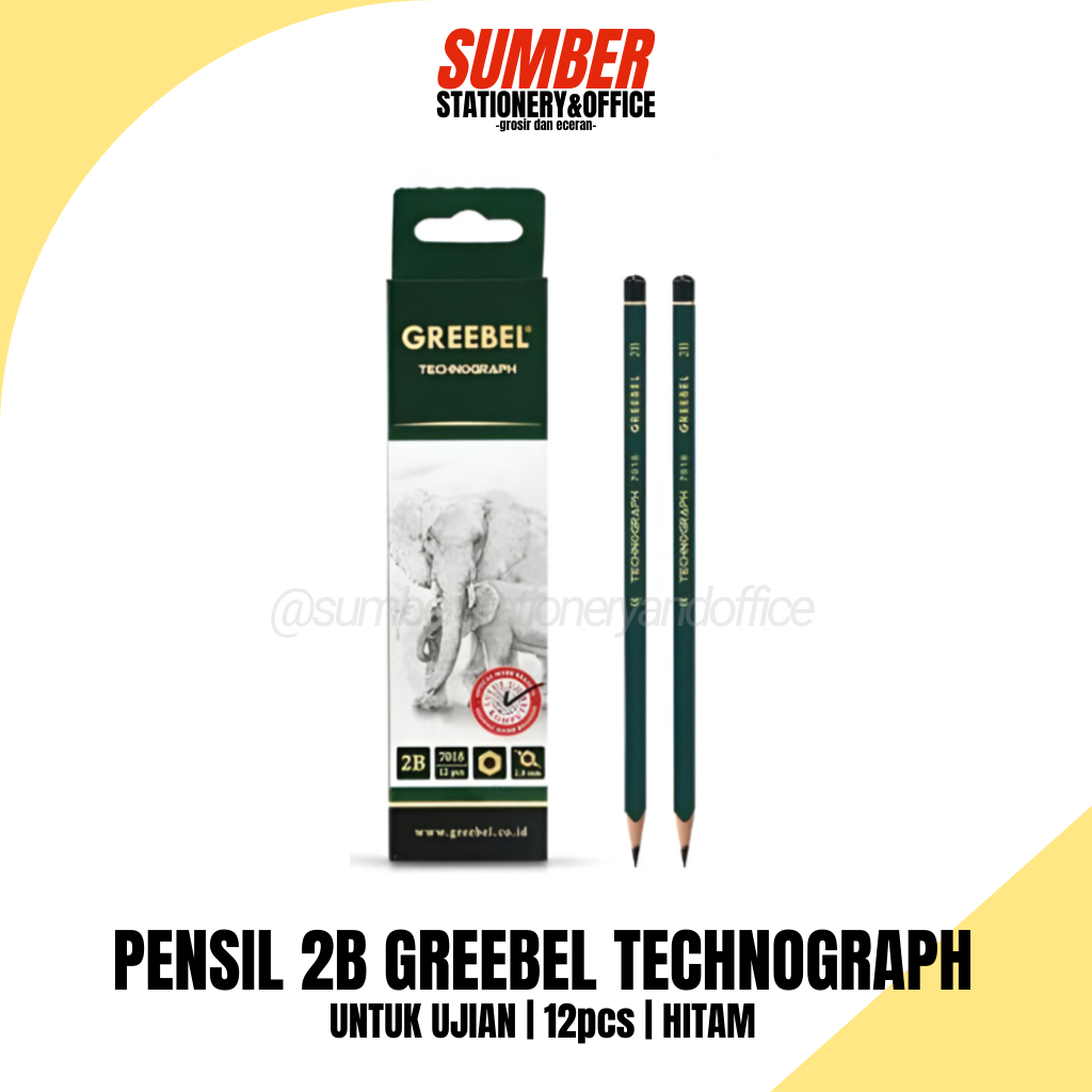 

Pensil Tulis Greebel 2B Technograph 7018 - For Writing and Drawing [1 Lusin]