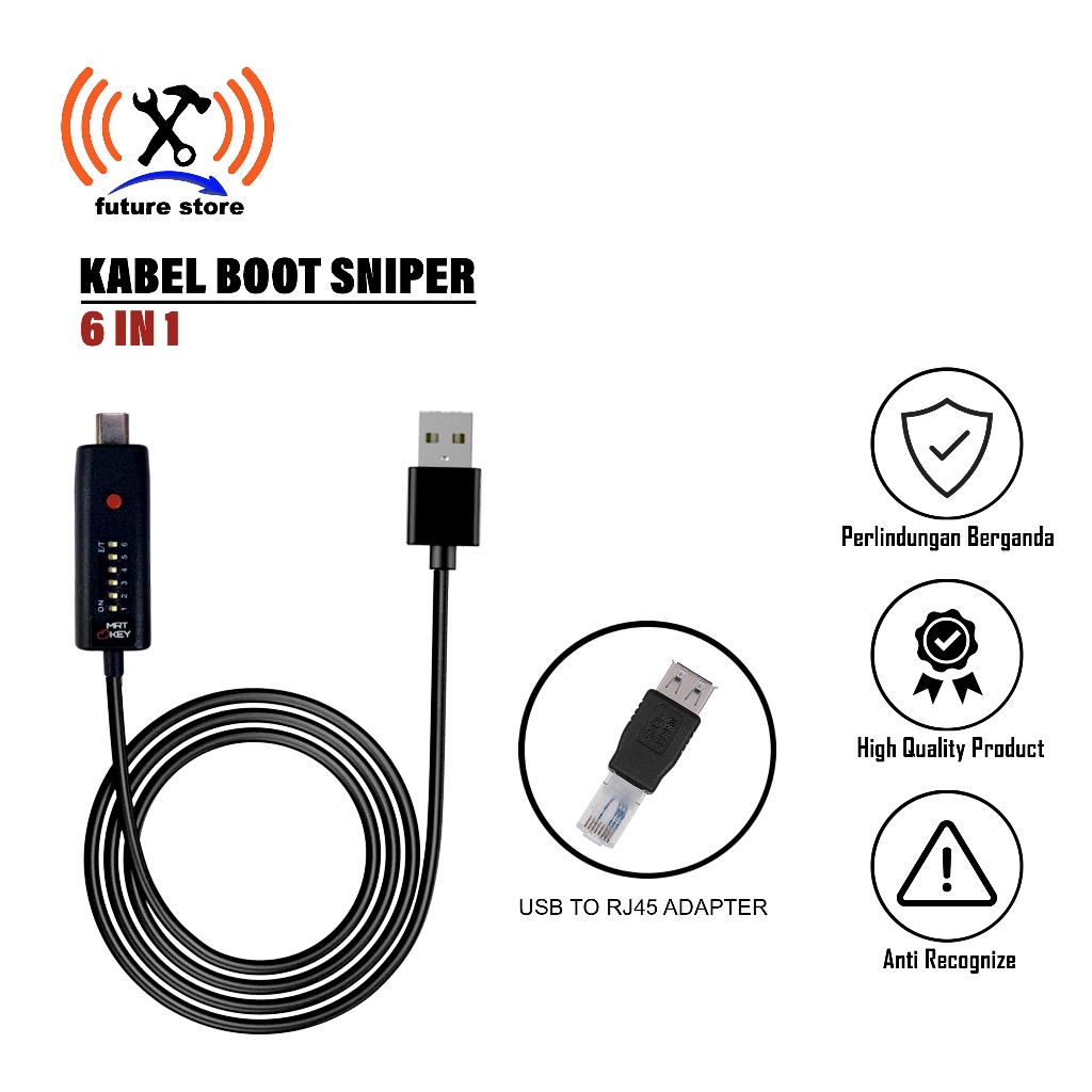 KABEL BOOT SNIPER 6 IN 1 - KABEL BOOT SNIPER UNTUK FLASHING - KABEL BOOT SNIPER SERBAGUNA ORI