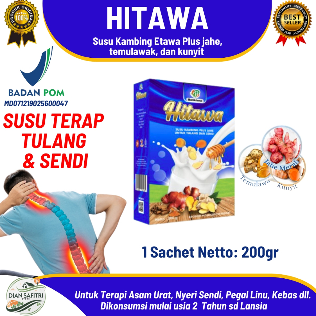 

Hitawa – Susu Kambing Etawa 200g | Rematik, Nyeri Sendi, Asam Urat, Saraf Kejepit