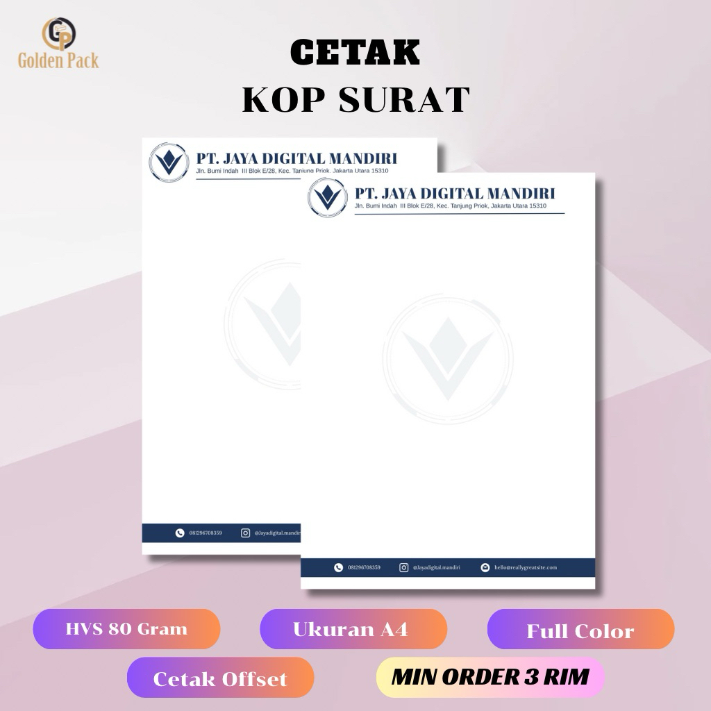 

Cetak offset Kop surat perusahaan ukuran A4