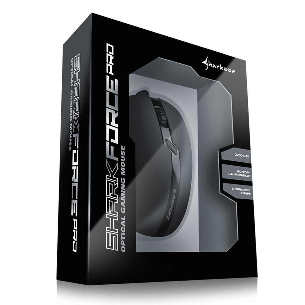 SHARKOON - Shark Force Pro | Mouse Gaming - Black
