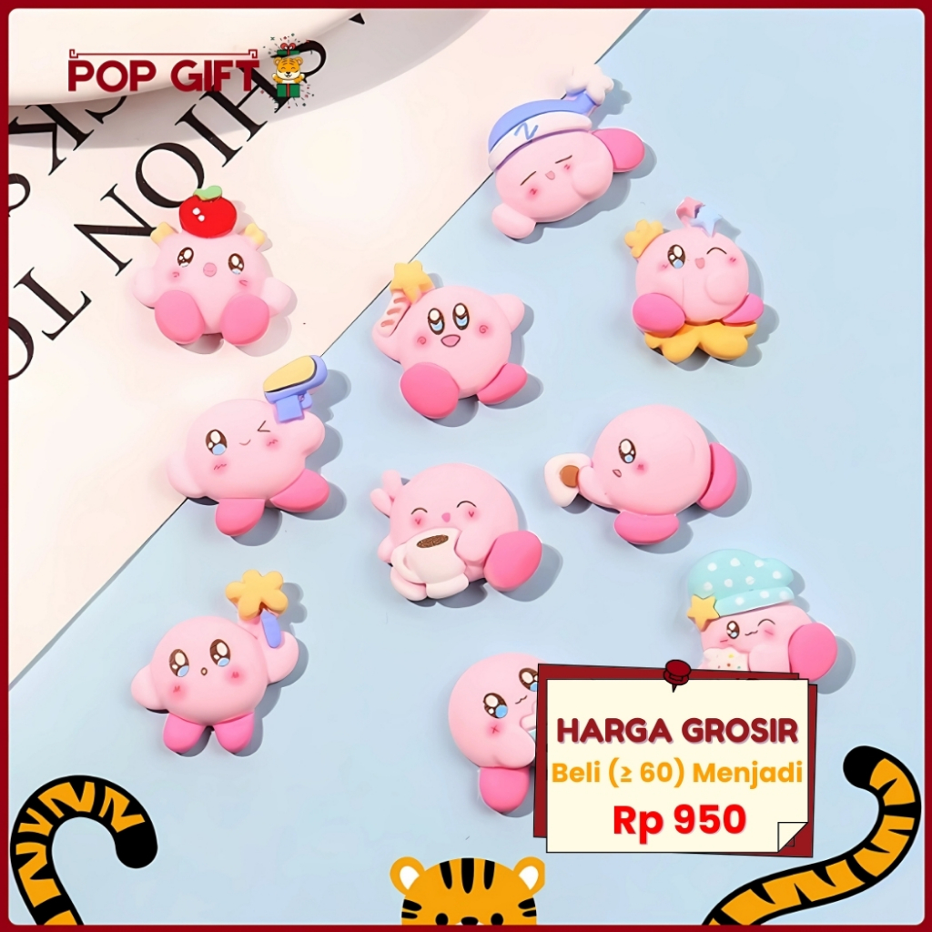 

PG Stiker 3D 1Pcs DIY Dompet Casing HP Edisi Kirby Stiker Timbul Dekorasi Stiker Timbul Mainan Anak