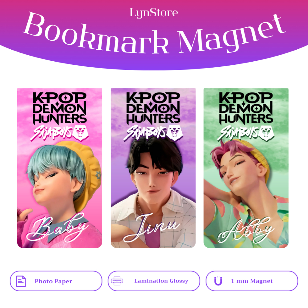 

(LS_BM0012) Pembatas Buku Magnet Kpop Demon Hunter - Saja Boys | Magnetic bookmark | Bookmark