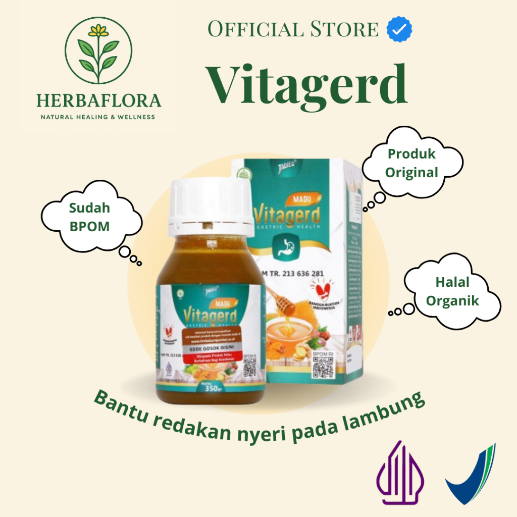 DIJAMIN ORI - Madu Vitagerd Herbal Obat Herbal Untuk Membantu Mengatasi Masalah Lambung - Gerd & Mag