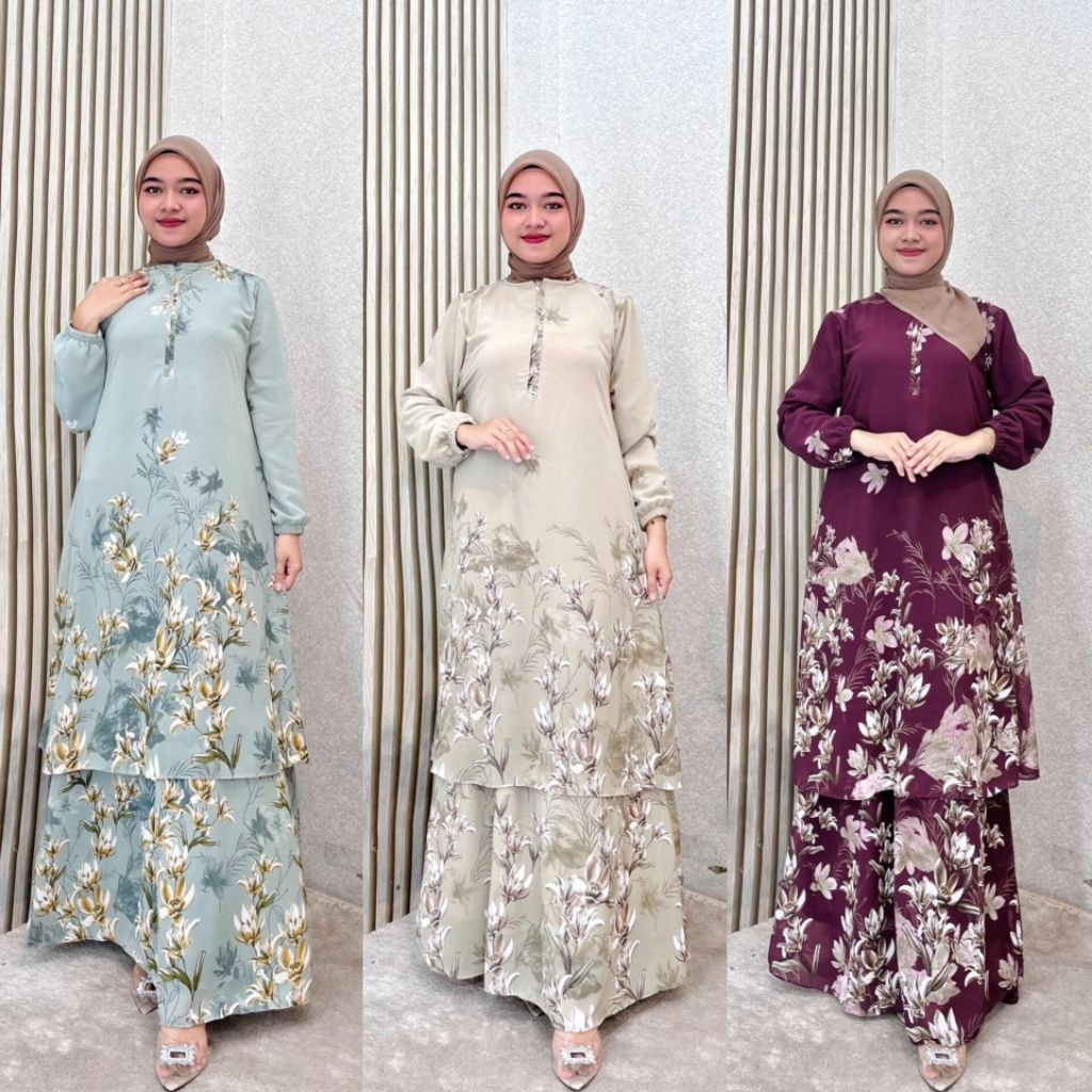 Gamis Malaysia Motif - Mewah - Gamis Ceruty Premium Adem - Gamis Motif Update