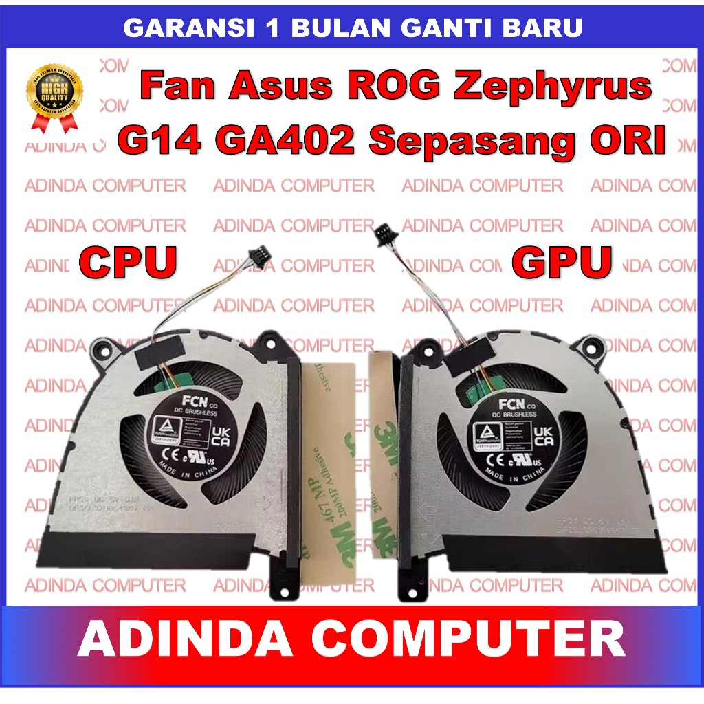 Kipas Fan Asus ROG Zephyrus G14 GA402 GA402R GA402RJ GA402RK 2022 CPU Kanan GPU Kiri ORI