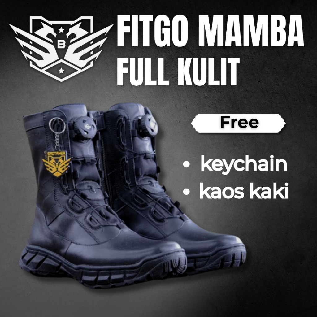 BROTRHER Fitgo Mamba Sepatu Pdl Tali Putar Kulit asli