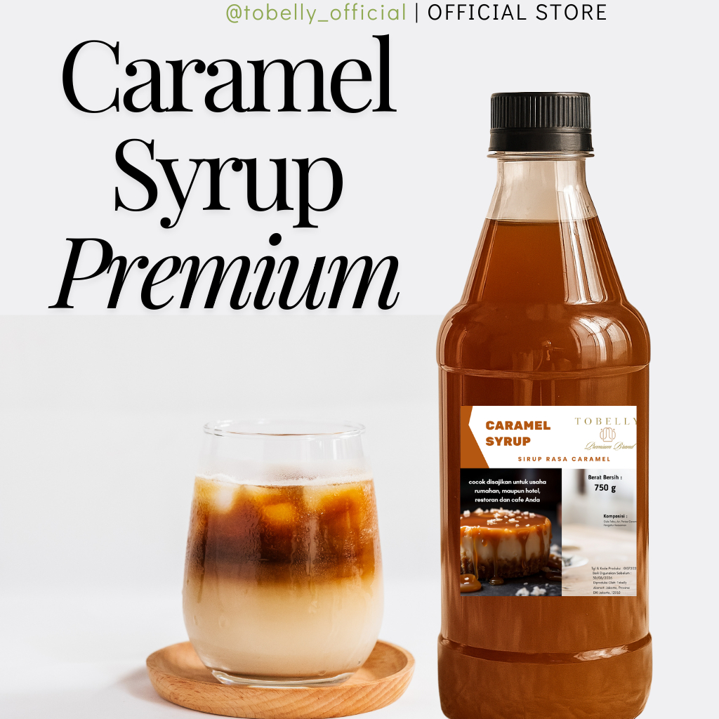 

Tobelly Sirup Caramel 750 g Sirup Karamel untuk Kopi Caramel Syrup Coffee Caramel Latte