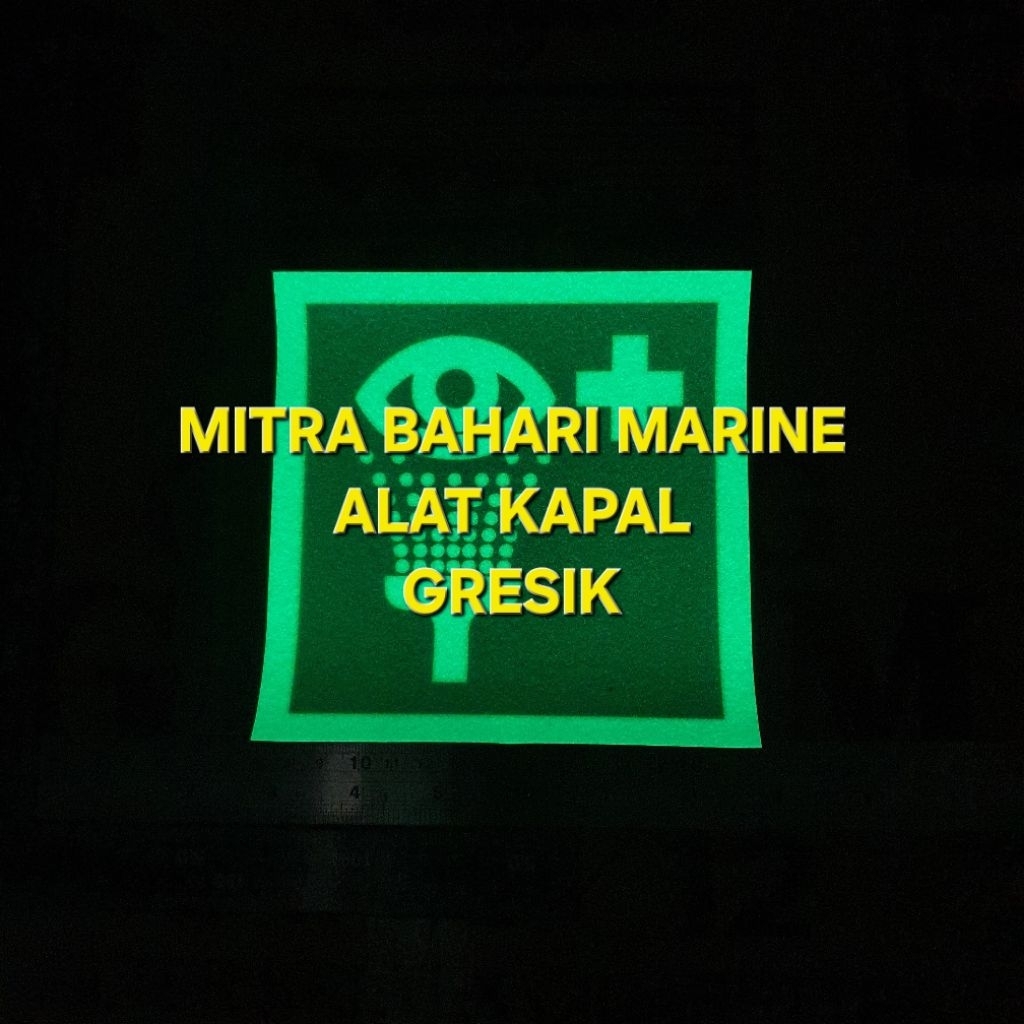 

Stiker IMO Symbol IMPA 334152 Emergency Eye Wash Glow In The Dark