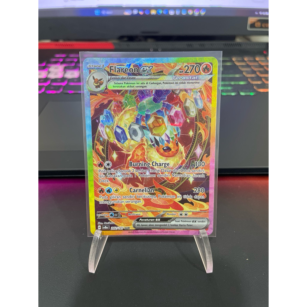 Pokemon TCG Indonesia sv8a Flareon ex 202/187 SAR