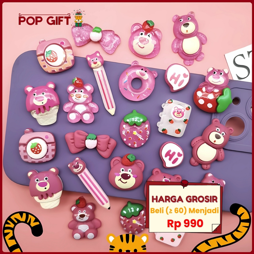 

PG Stiker 3D Pink Case HP Botol Minum Notebook Stiker DIY Timbul Per Pcs Aesthetic PIN Motif Lotso