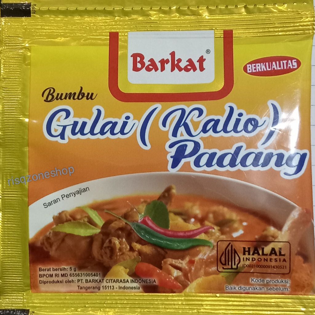 

Bumbu GULAI ( kalio ) Padang BARKAT Berkualitas Berat Bersih 5 gr Asli Khas Minang