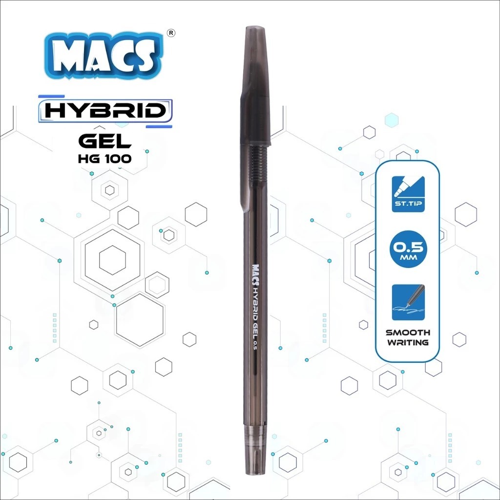 

MACS Hybrid Gel Pen HG 100 - Black ( Pulpen / Pena / Ballpoint ) 1lusin