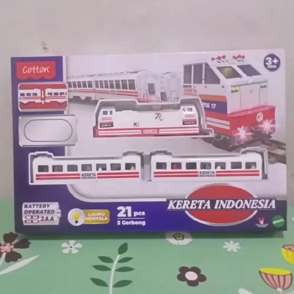 mainan anak kereta Indonesia KRL CC 215 17 lampu menyala