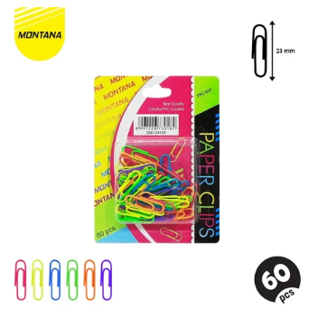 

MONTANA Paper Clip Penjepit Klip Kertas 26mm 6 Warna Best Quality Colorful PVC Coated TPC-01F/Retail