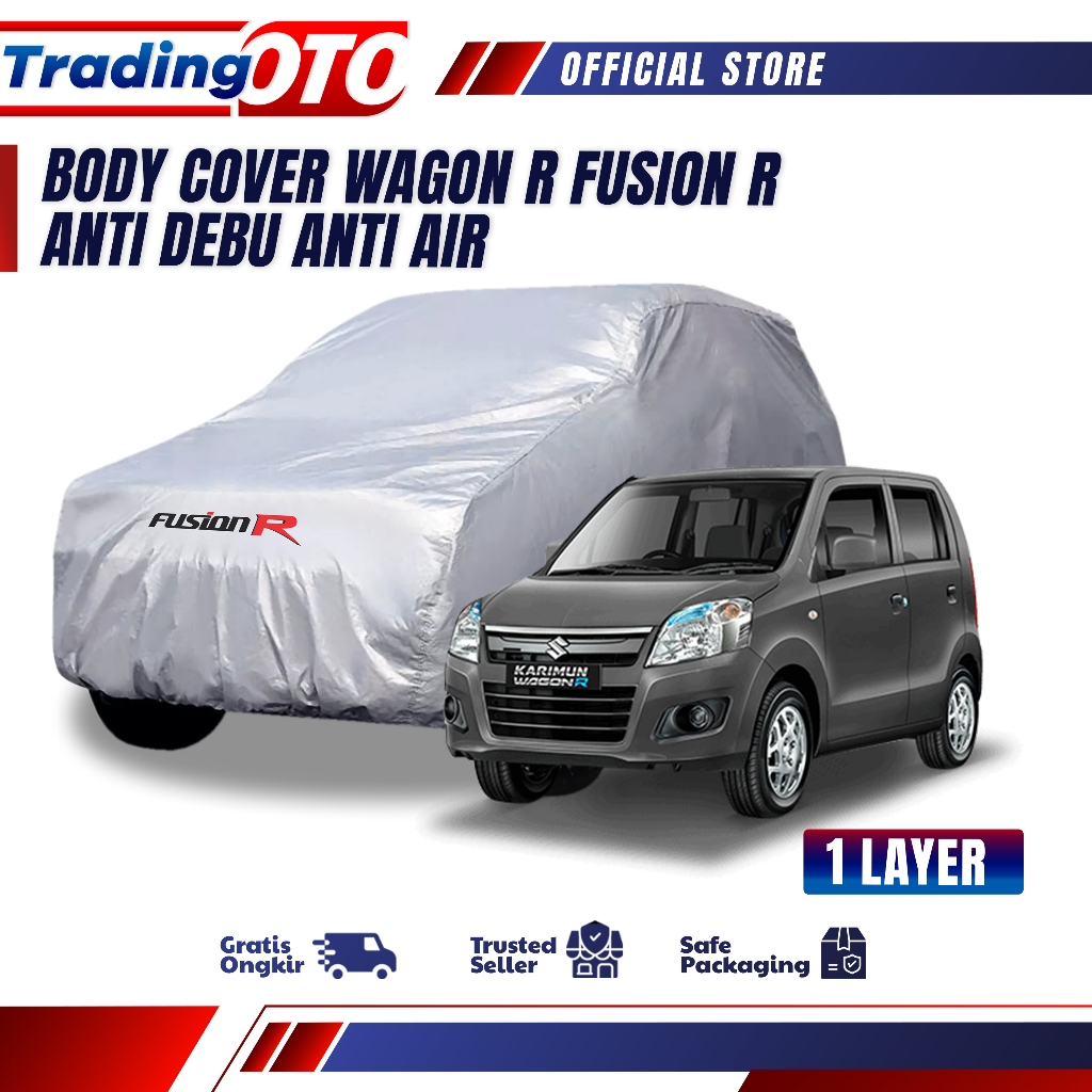 Cover Mobil / Sarung Mobil WAGON R merek FUSION R / Cover Mobil Putih
