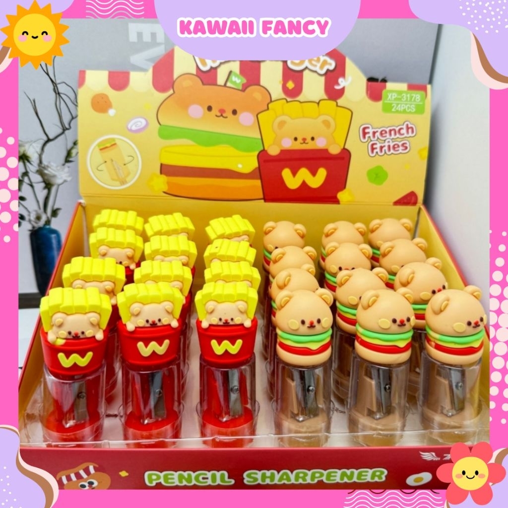 

KAWAII- RAUTAN PENSIL/SHARPENER FAST FOOD LUCU