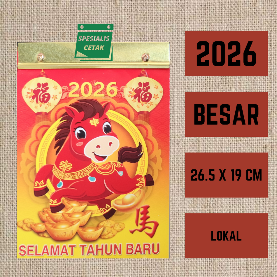 

KALENDER 2026 CINA SOBEK BESAR KALENDER HARIAN JUMBO EDISI CINA JAWA ARAB NASIONAL HONGKONG MANDARIN TERMURAH