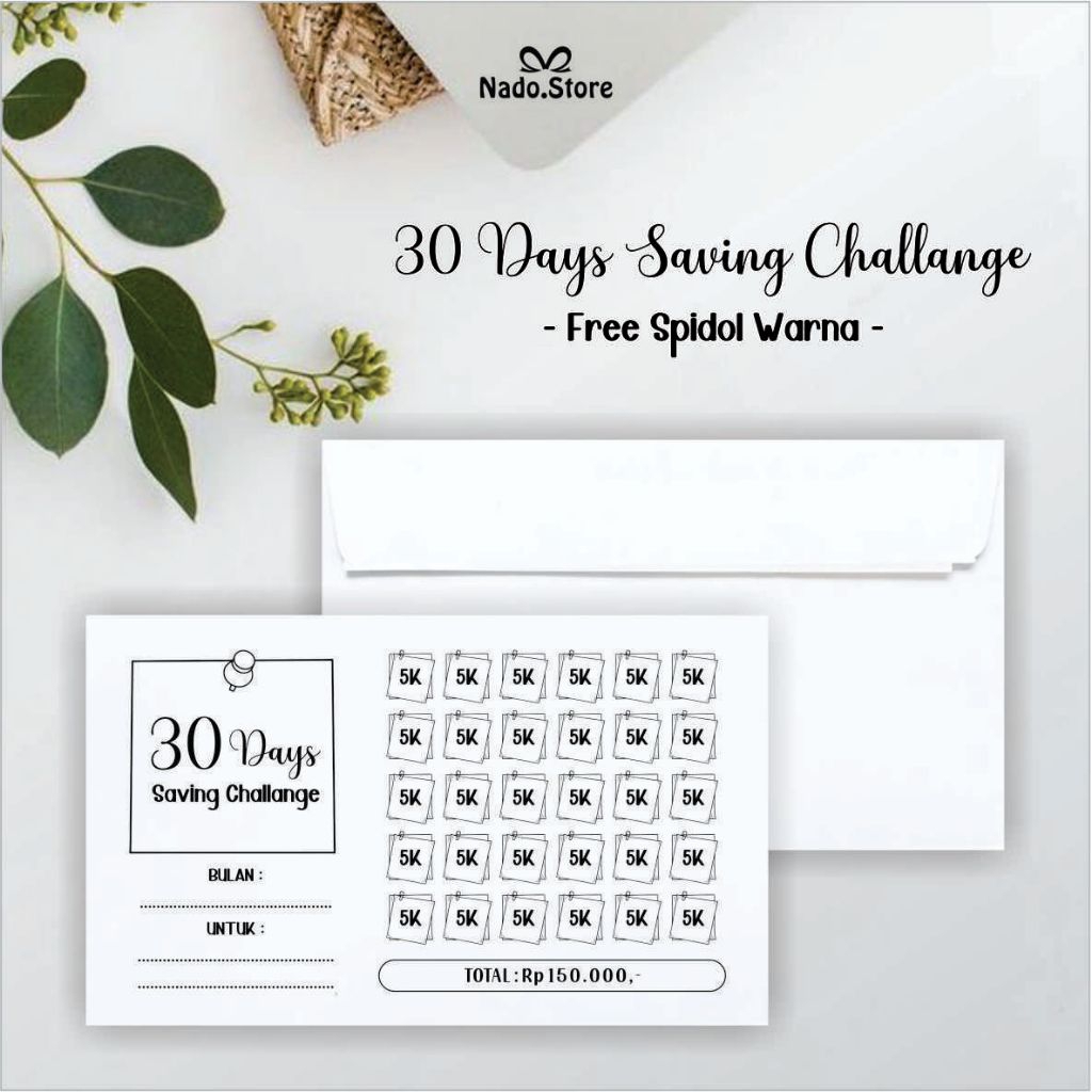 

(Isi 12 Pcs) Amplop Tantangan Menabung Bulanan 30 Days Saving Challange - Kode 01