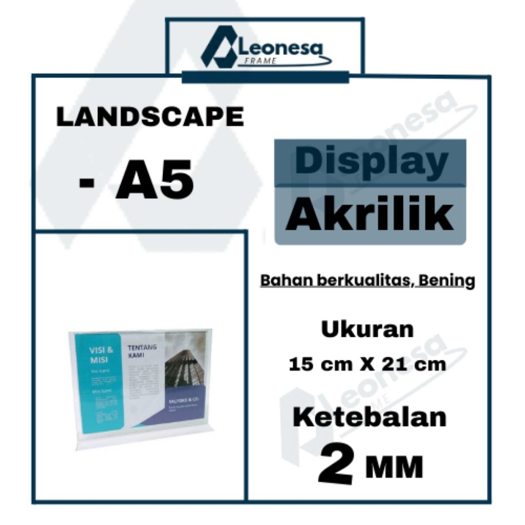 

Tempat Brosur Display Menu Landscape Akrilik Acrylic Menu Makan Qris Ukuran A5 Tebal 2mm