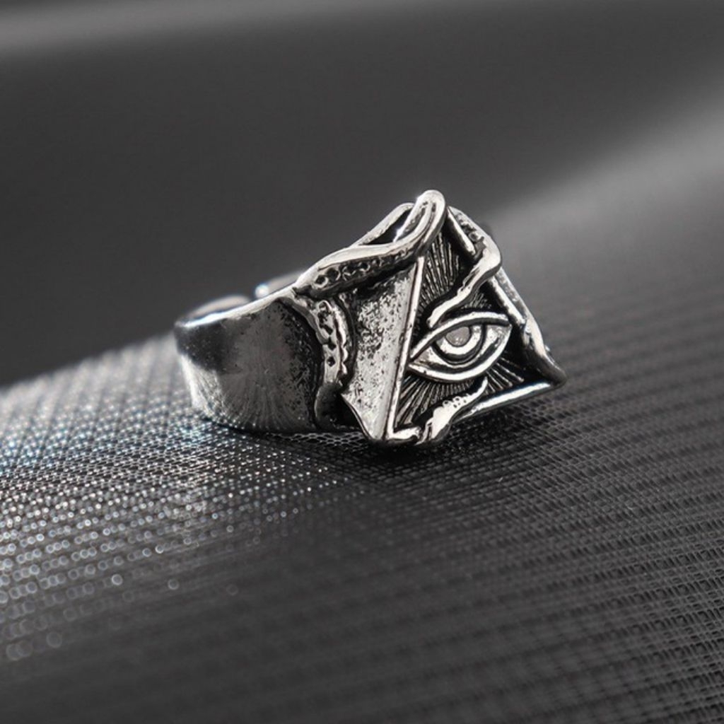 Cincin Segitiga Illuminati / Goth Punk Octopus Adjustable Ring
