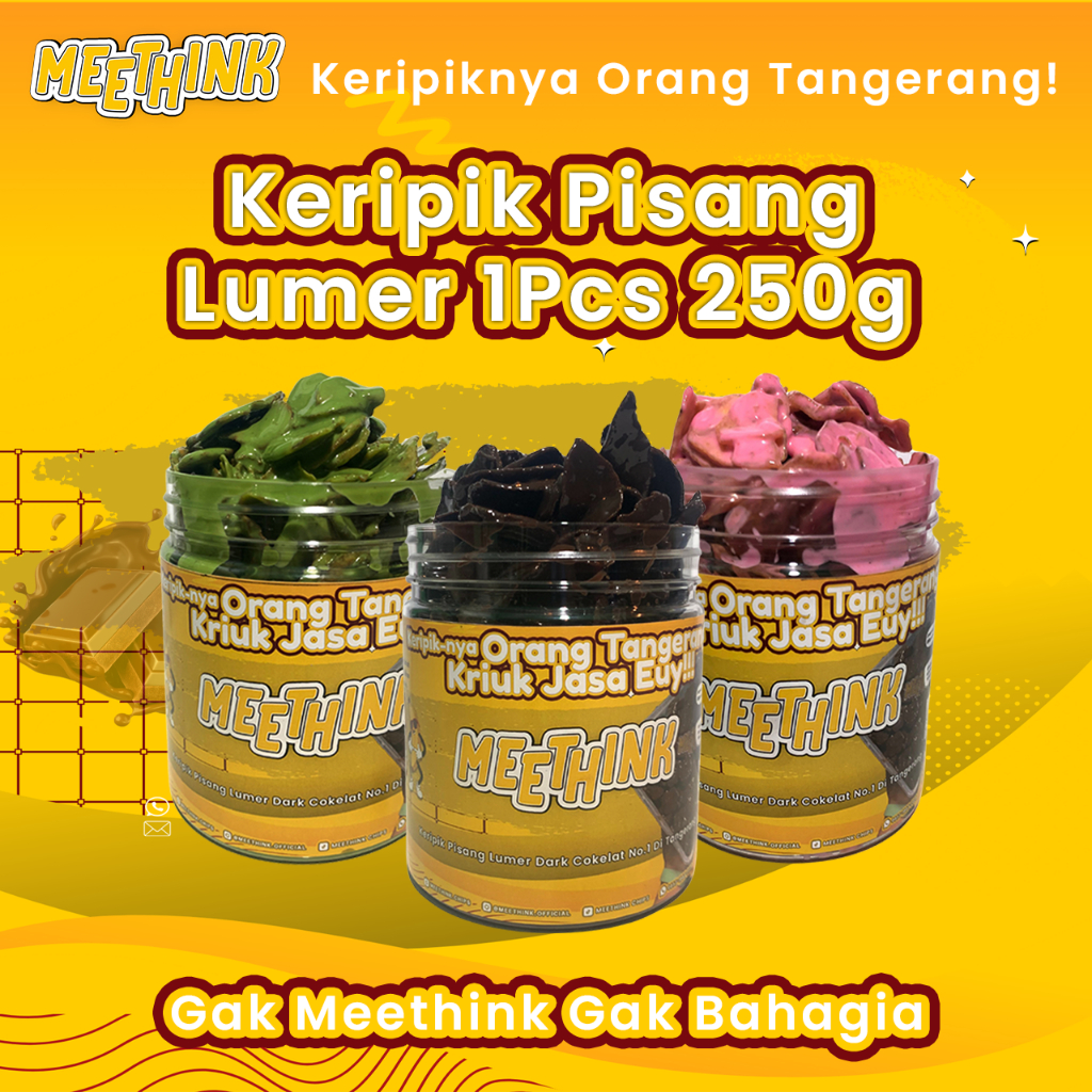 

Keripik Pisang 1Pcs 250g Full Cokelat Lumer By MEETHINK CHIPS | Cemilan Manis Termurah