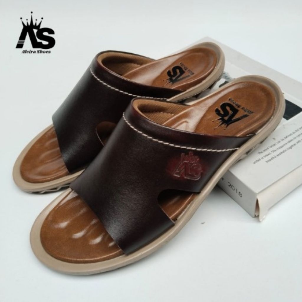 Terlaris Sendal Pria Kulit Sapi Asli, Sandal Kokop Pria Kulit Sapi Asli, Sandal Santai Pria Kulit Sa