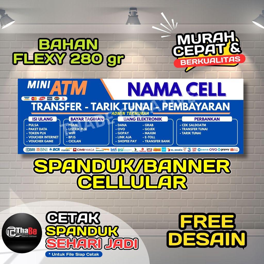 SPANDUK / BANNER CELLULAR / KONTER PULSA / ATM MINI