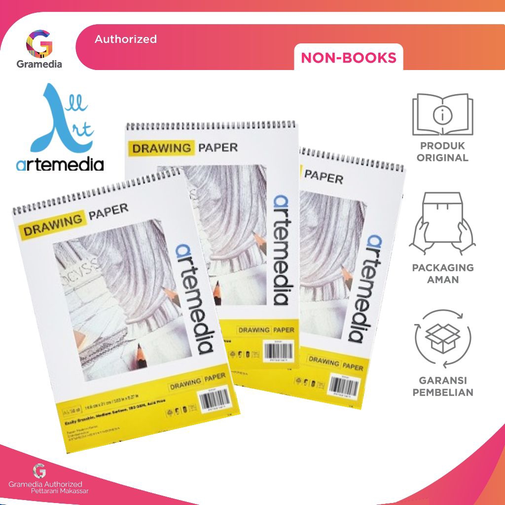 

Gramedia Pettarani - ARTEMEDIA A5 DRAWING BOOK 150GSM 30SH 203103