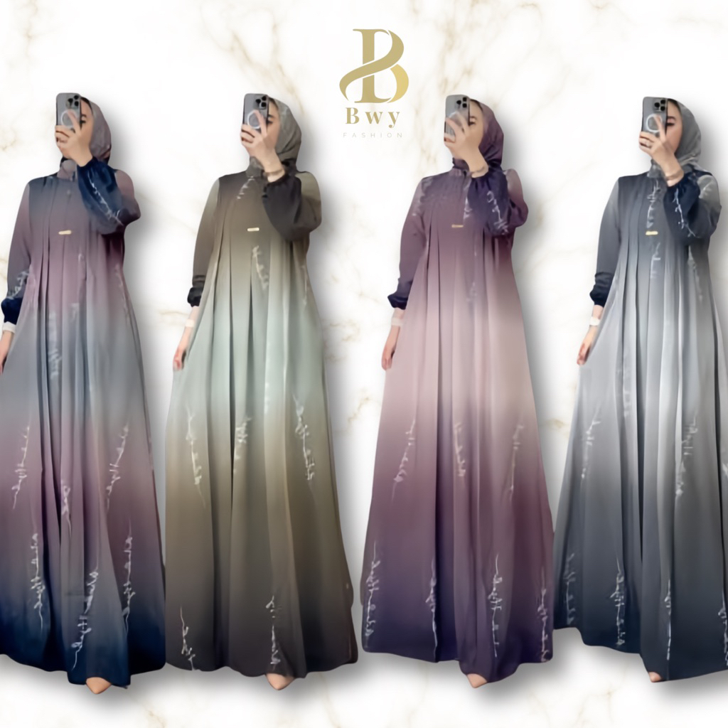Set Hijab Merlin Gamis Wanita Dress Mewah Busui Friendly Gamis Ceruti Hyget Premium Gamis Set Hijab