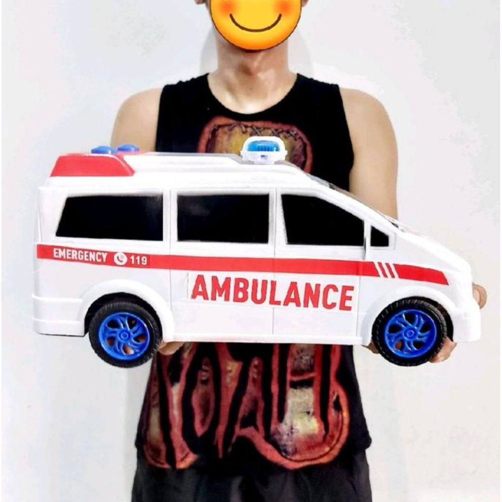Mainan Mobil Ambulance Jumbo - Mobilan Ambulan Besar Kado Koleksi Anak Laki Cowok