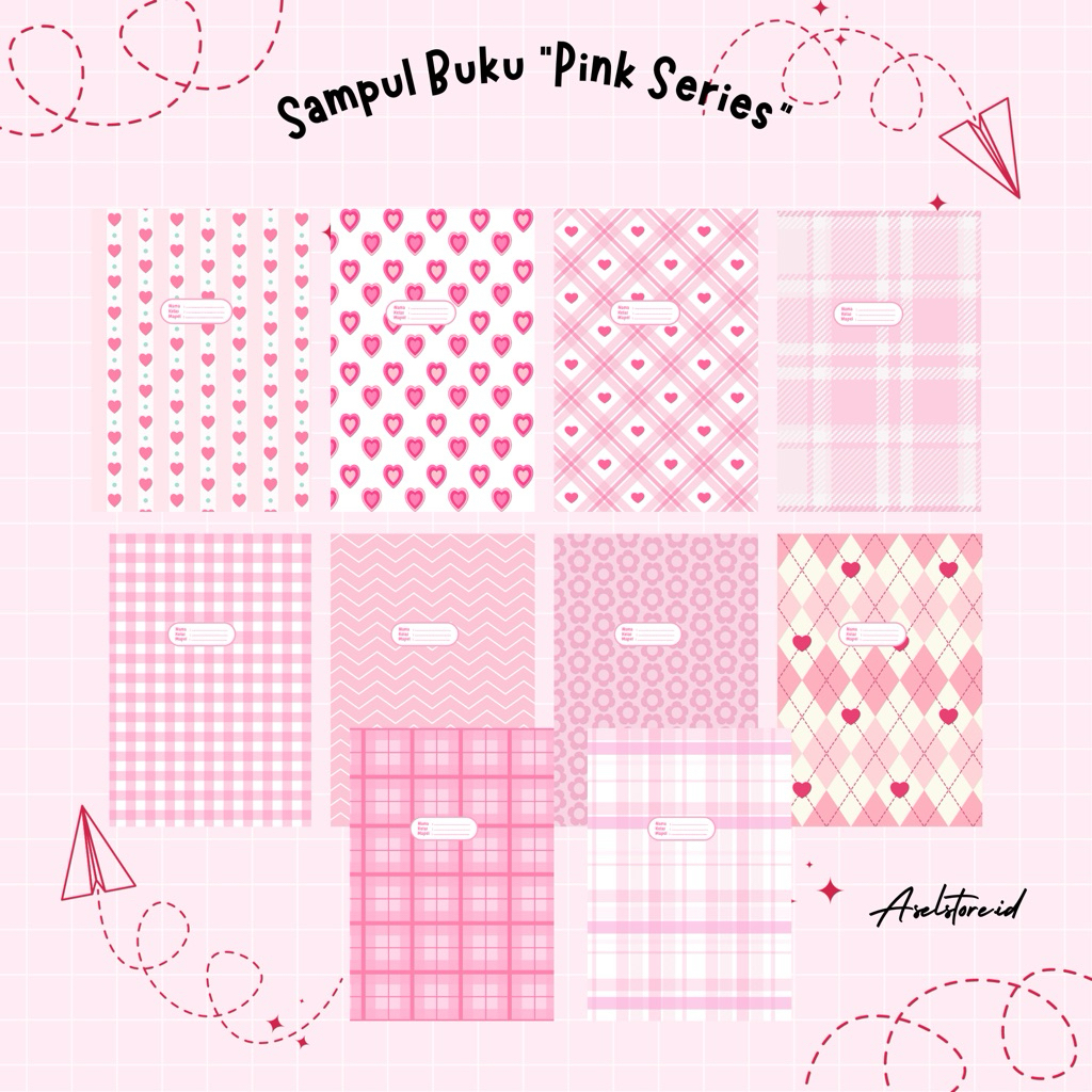 

(10 Lembar) Sampul Buku Aesthetic Korean Style | Sampul Buku Pink Series