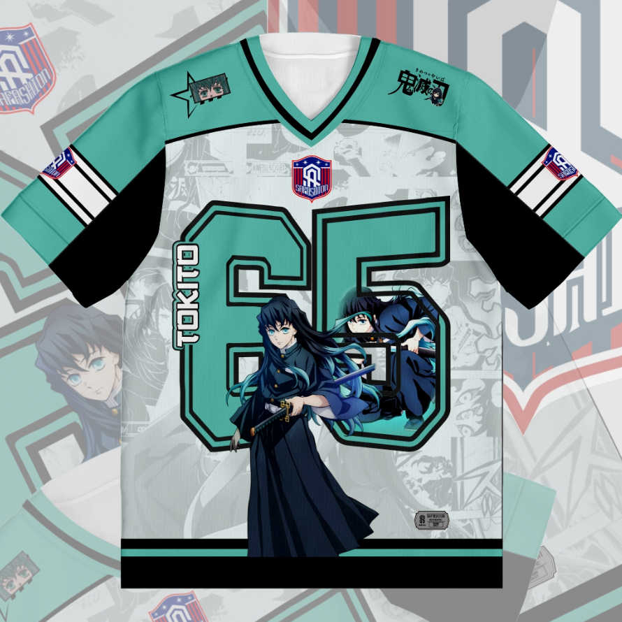 Jersey Oversize Muichiro Tokito No 65 Kimetsu No Yaiba Kaos Anime Demon Slayer