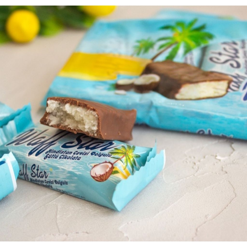 

coklat wall star campuran coklat dan kelapa isi 4pcs