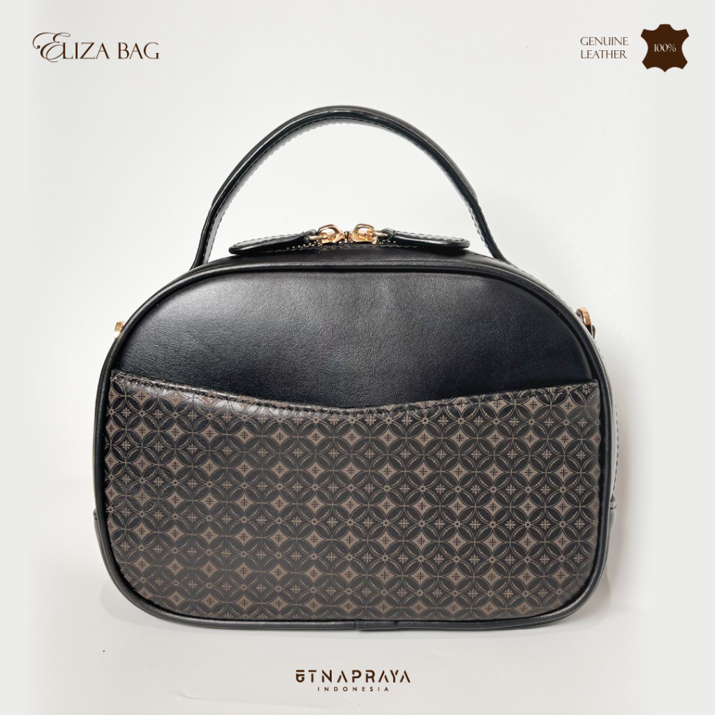 ETNAPRAYA Tas Eiza Tas Selempang Kulit Wanita Motif Kawung Semanggi