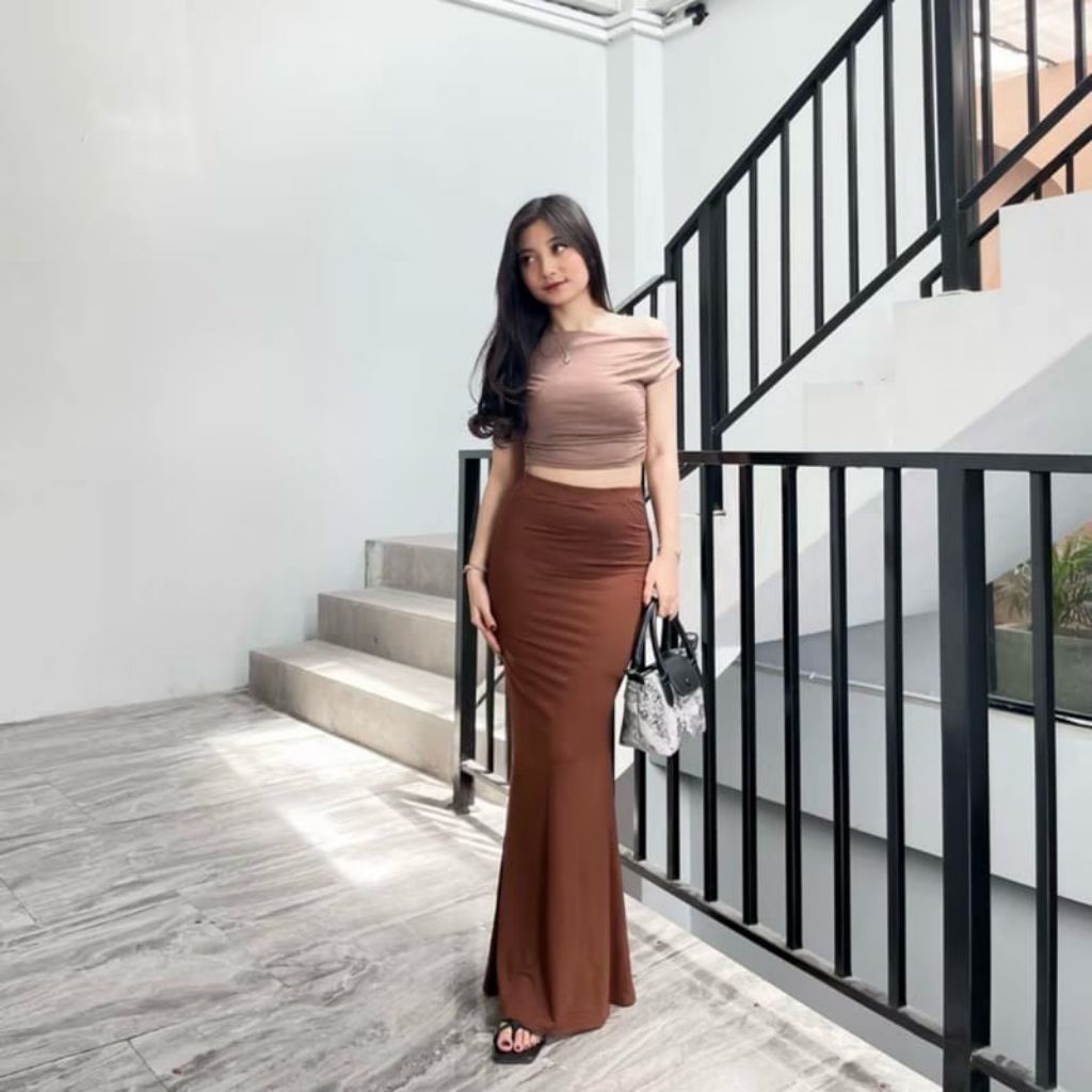 rok wanita kekinian model terbaru rok duyung scuba premium