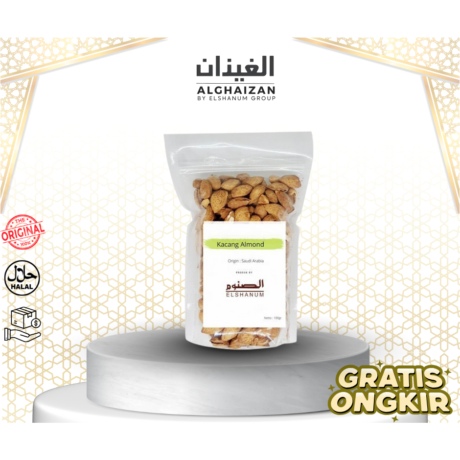 

Kacang Almond 100gr Elshanum / Kacang Arab / Kacang Almond susu / Kacang almond panggang / almond