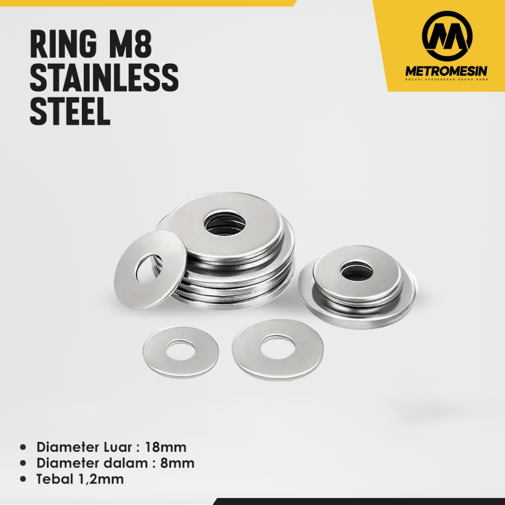 Ring Plat M8  / Ring Plat Stainless