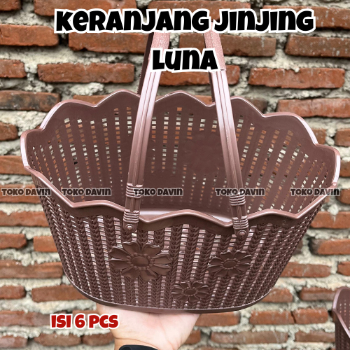 ( 6 PCS ) KERANJANG JINJING OVAL JINJING LUNA | KERANJANG UNIK | KERANJANG PLASTIK | KERANJANG SABUN