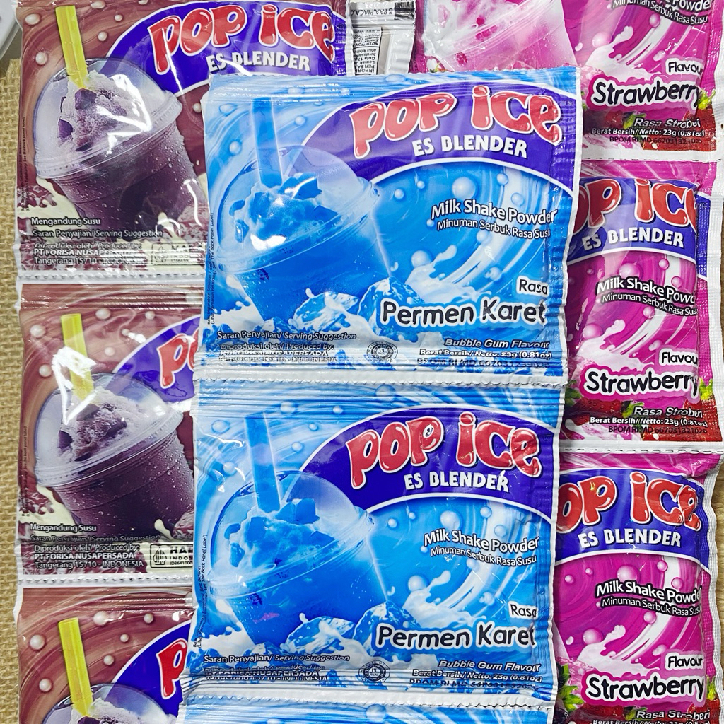 

22pcs Pop Ice Cokelat Strawberry Permen Karet exp 2026
