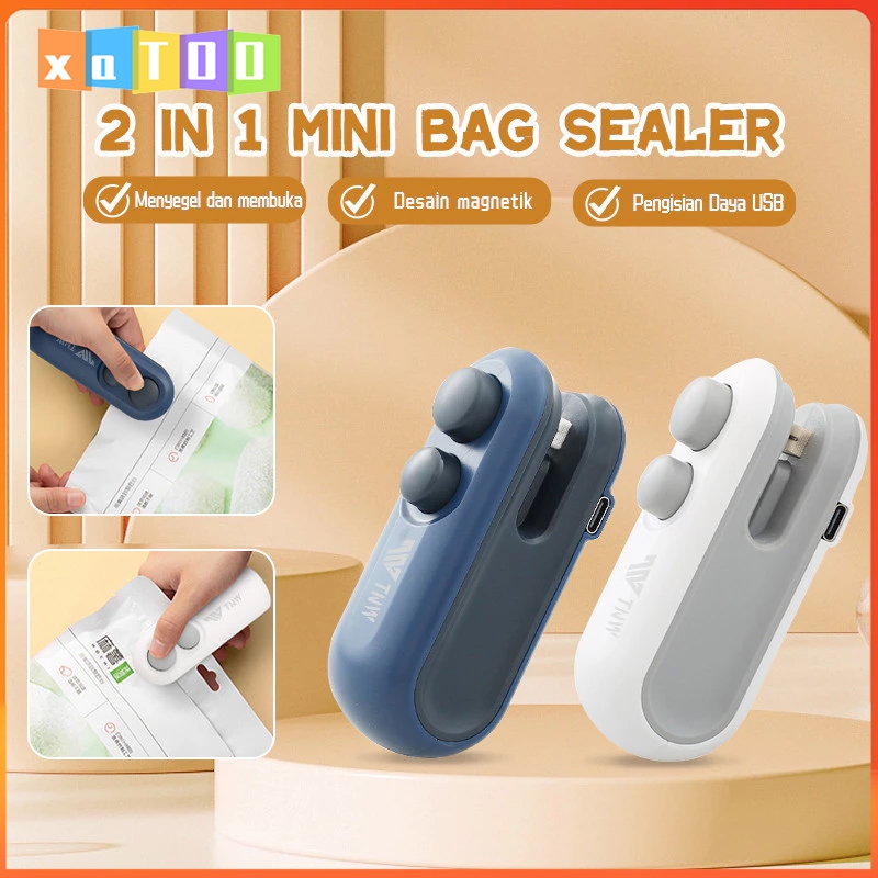 Sealer mini portabel 2 in 1 baru / sealer camilan mini sealer manual /USB sealer portabel