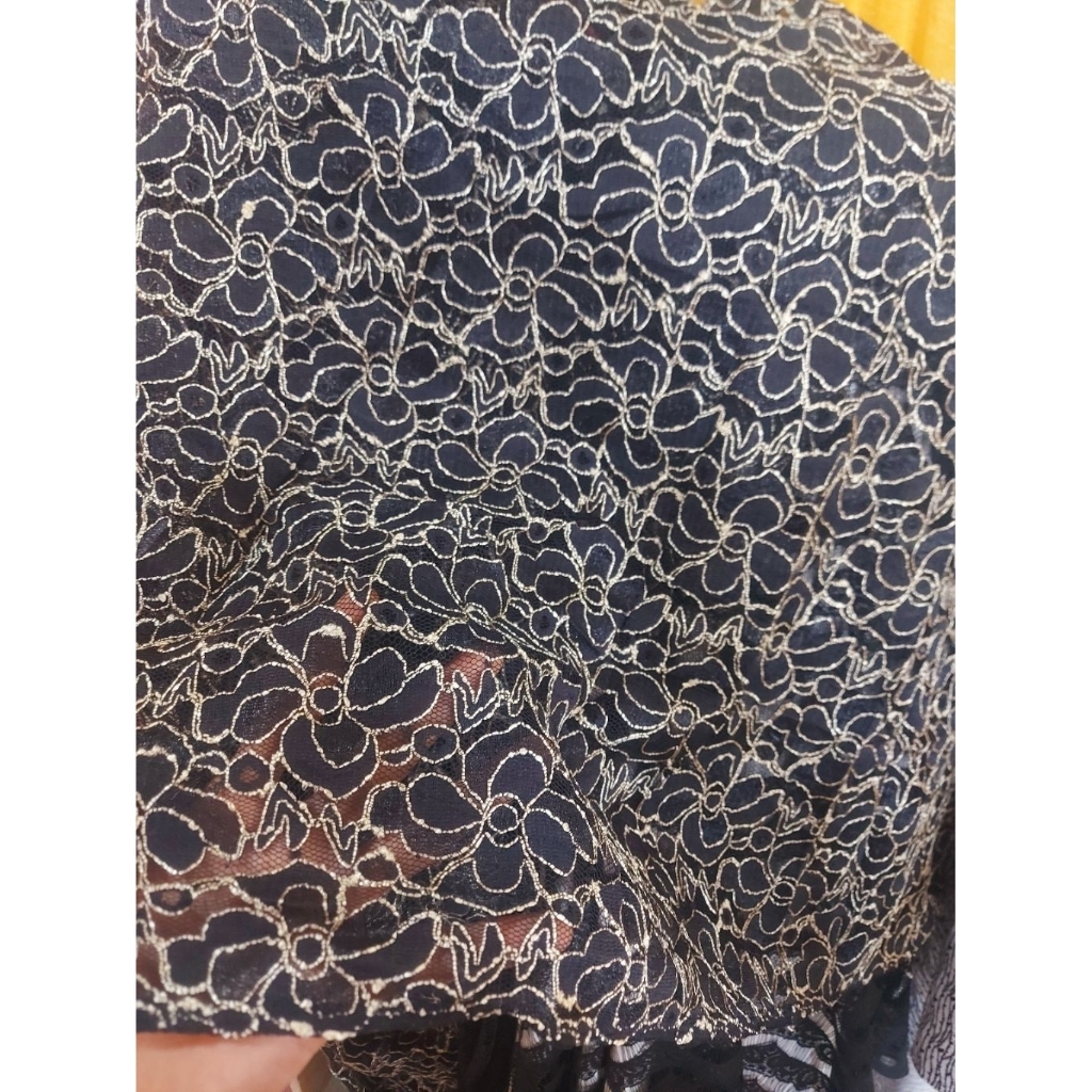 kain brokat premium  - kain brokat kebaya  - kain brokat luxury  - kain brokat original (hitam)wn